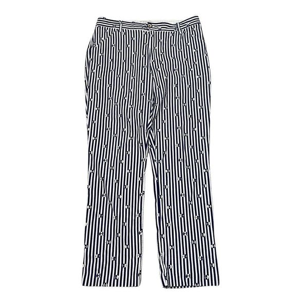 Anthropologie Pants - ANTHROPOLOGIE The Essential Slim Pant Womens Sz 10 Blue White Stripe Print